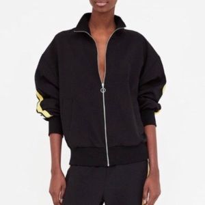ZARA Lightweight Bomber Jacket With Side Stripes